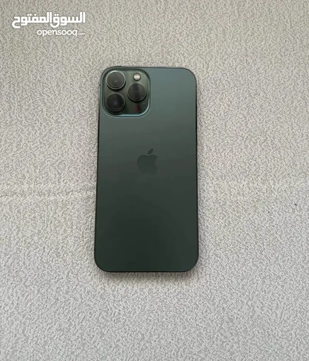 ايفون 13 pro max باللون المميز والنادر اللون الزيتي جهاز لا مفتوح ولا مصلح 256g البطاريه 87