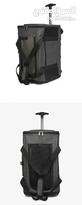 Pet bag trolley  حقيبة مع عجلات للكلاب الصغيرة والقطط لون اسود مع عجلات