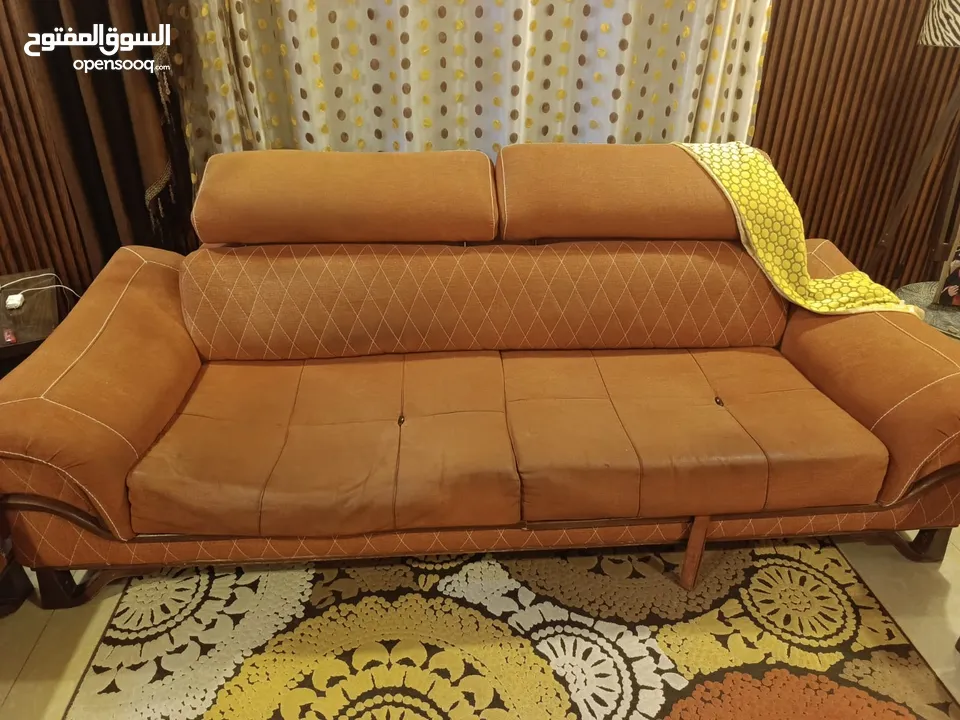 كنب معيشه مودرن 7 مقاعد مستعمل+ سجاده + برداي