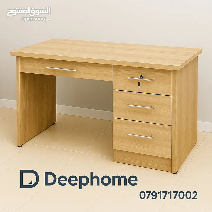 اختر مكتبك بعناية من تشكيلة Deep home الأنيقة، تصميم عملي، خامة فخمة، ومساحات تخزين تريح بالك! مكاتب