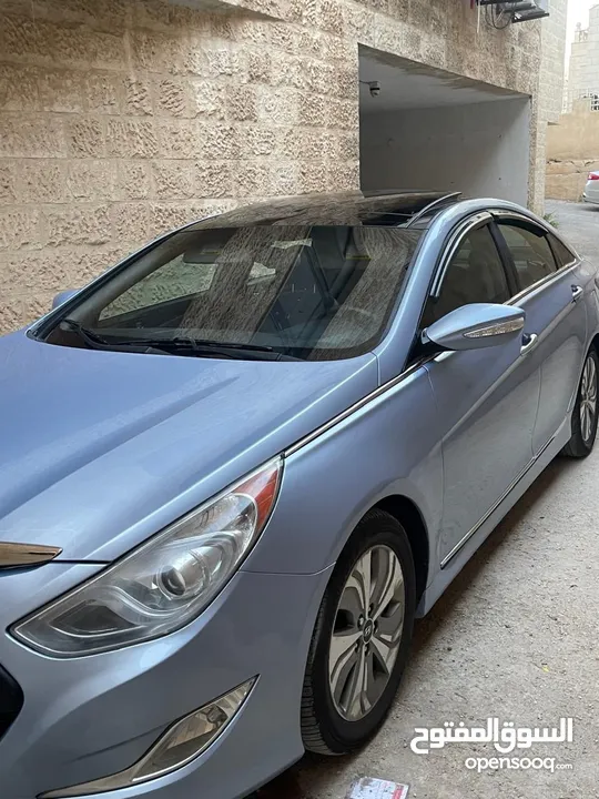 هونداي سوناتا هايبرد موديل 2014 مميزة لون ازرق بلو فل اضافات