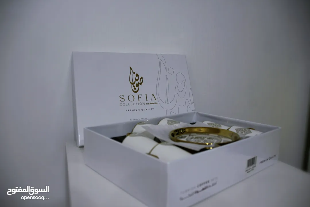 طقم فناجين قهوة ابيض مذهب فاخر Golden white coffee cups set