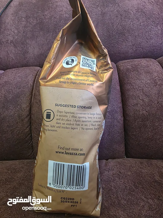 قهوة لافازا إيطالية LAVAZZA  واحد كيلو سوبر كريما MEDIUM ROAST ثلاثة كيلو قهوة LAVAZZA CREMA E AROMA