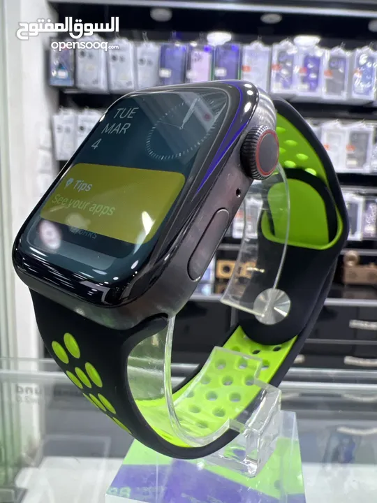 Used Apple Watch Series 6 (44mm) ساعة ايفون الاصدار السادس قياس 44 مستعملة بجالة جيدة جدا كفالة محل