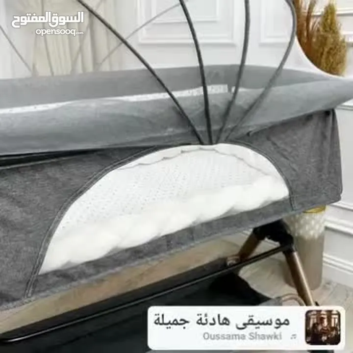 سرير للبيبي متعدد الاستخدامات  تخت مريح لطفلك مع نوم هادئ يمكن استخدامه كهزاز لسهولة نوم طفلك