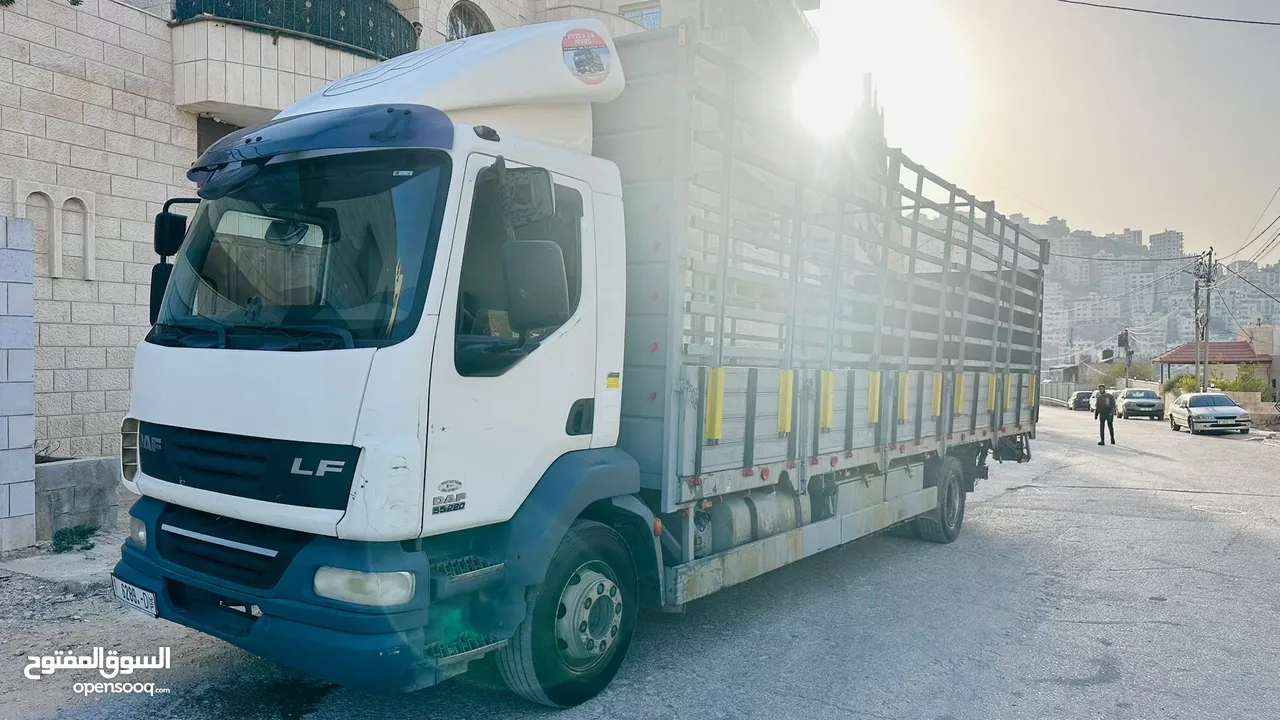 داف شصي طويل  2013  55-220 لون ابيض عاجي متوفر للبيع بسعر ممتاز  Daf Lf 55-220 شاحنه بوزن فارغ 8600