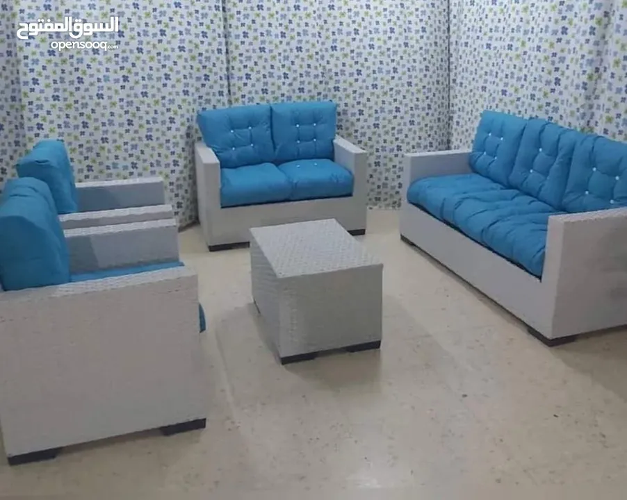 طقم رتان عرض خاص خمس مقاعد مع طاوله وسط فقط 115