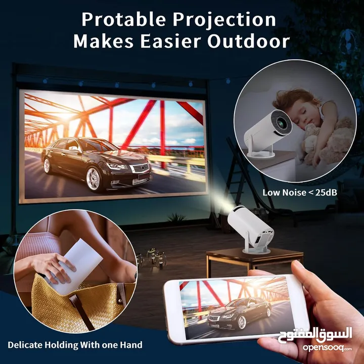 Universal HY300 Ultra HD High Dynamic Range 180 Degree Portable Projector بروجكتور بروجيكتر محمول