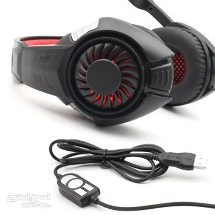 سماعات رأس هيدسيت جيمنج سلكي للكومبيوتر KOMC G308 7.1 VIRTUAL SURROUND USB WIRED RGB GAMING HEADSET