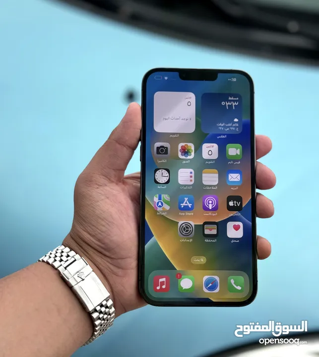 عرض خااص : iPhone 13pro max 1024GB بالذاكرة العملاقة هاتف نظيف جدا بحالة الوكالة مع ملحقاته و ضمان