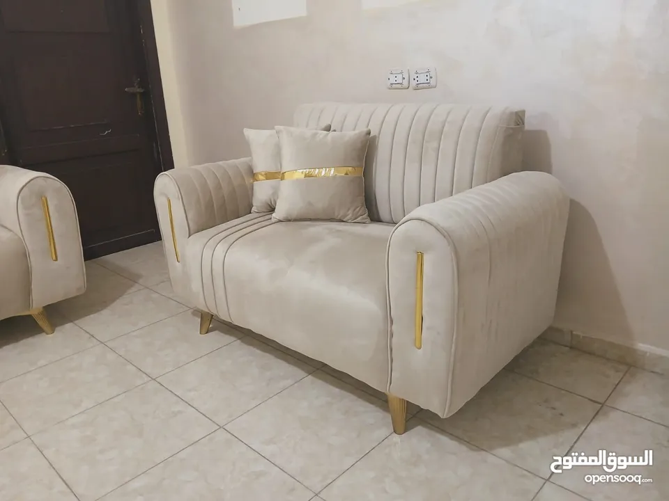 كورنر مودرن خشب لاتيه وسويد