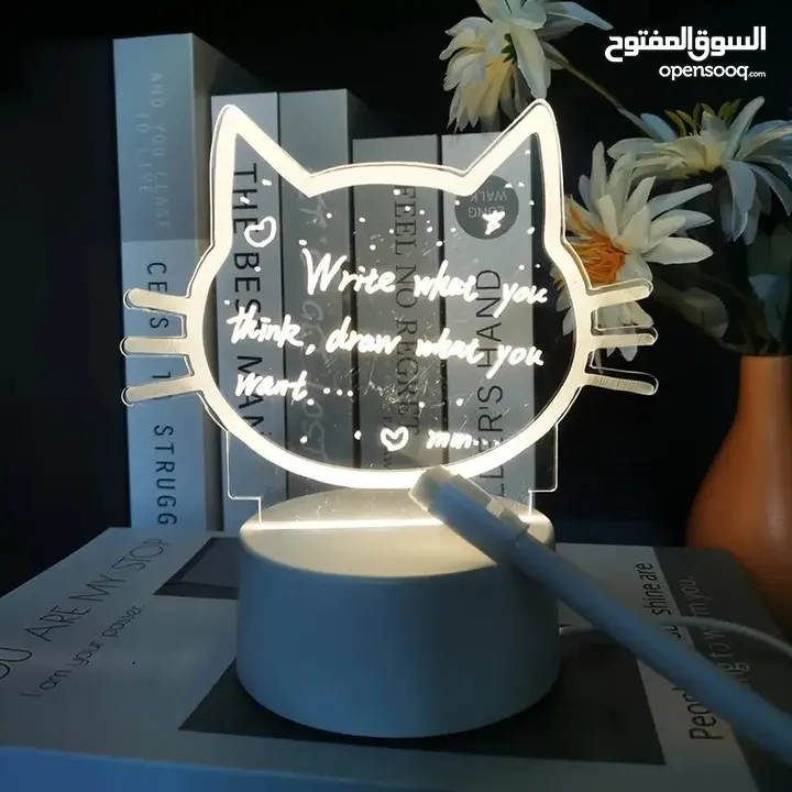 Cat Face Creative LED Message Board With Night Light