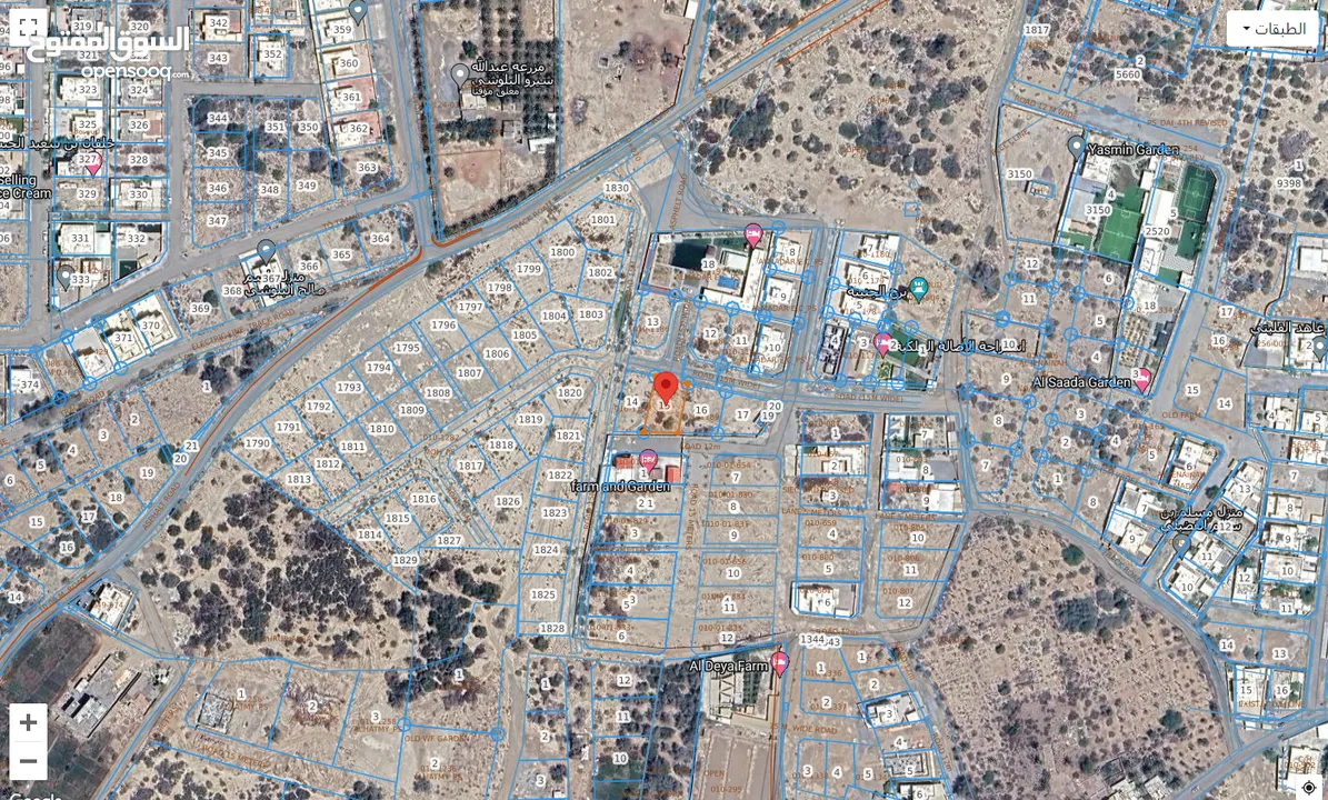 ارض سكنية للبيع ولاية بركاء - الجنينة مساحة الارض: 600 متر سعر الأرض: 16.500 ألف ريال عماني