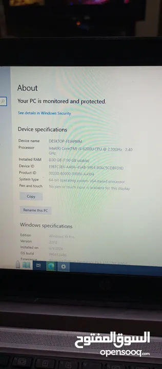 لاب توب hp الجيل السادس مستعمل بحالة الوكالة