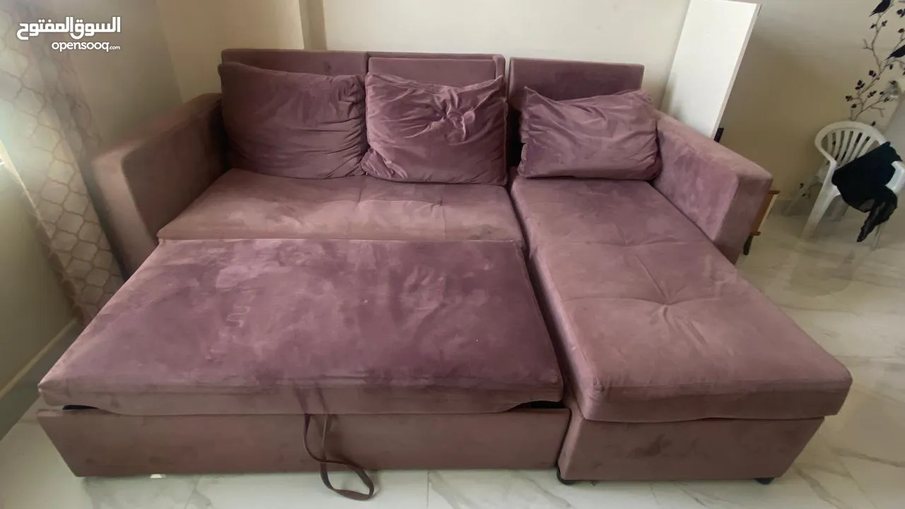 L shaped sofa cum bed