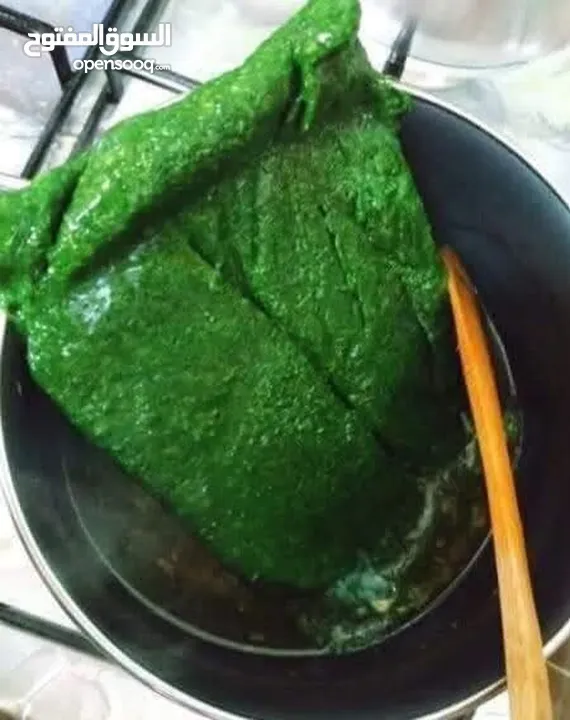 ملوخية خضرا متوفره ورق و مفرومه على اليد