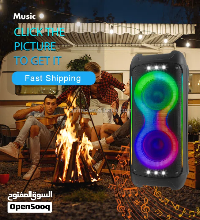 WGY-2366 Twin 6.5 "80W Portable JbI Trolley Speaker Party Wireless Subwoofer BlueTooth Speaker 2 Mic