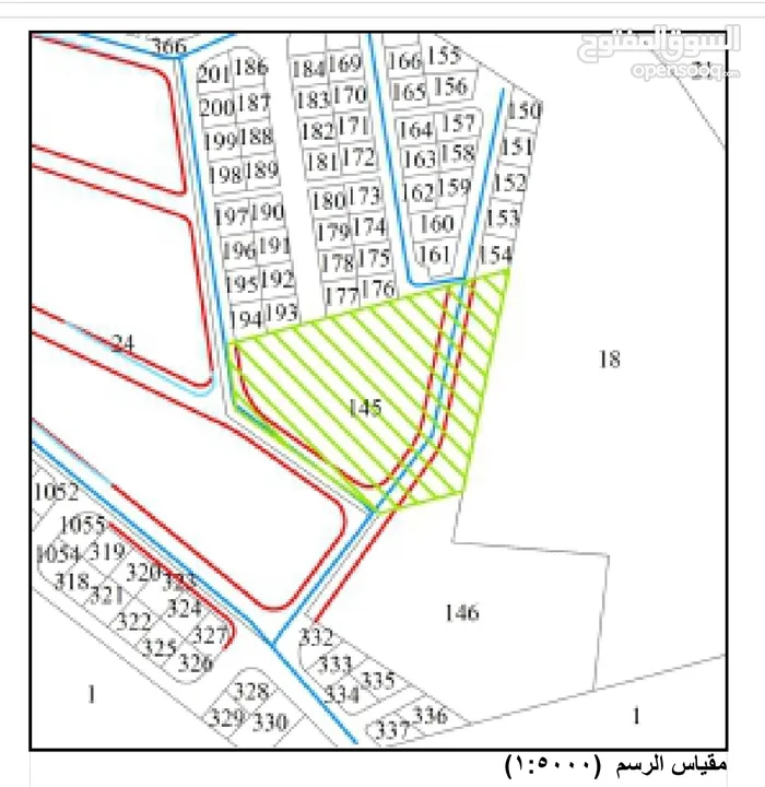 ارض سكنية للبيع في عطل رصيفة مساحة 11093 متر مربع