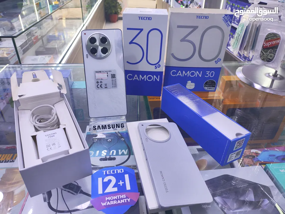 حبه عن الجديده CAMON 30 5G جيجا 512 رام 24 معه كامل اغراضو وسماعه الاصلية متوفر توصيل
