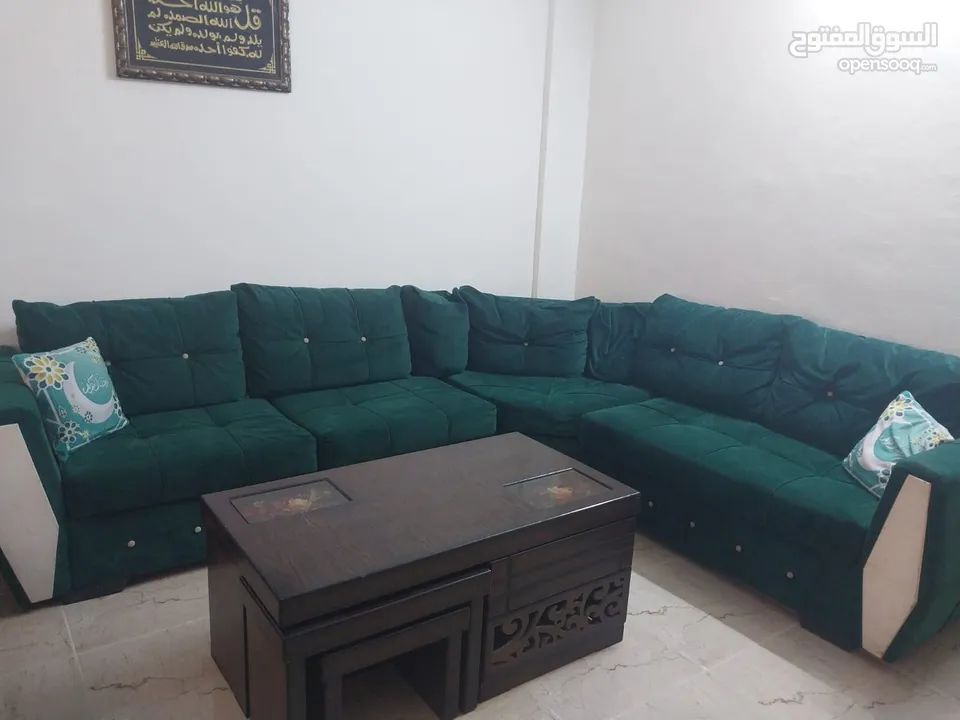 طقم جلوس كنب لون اخضر