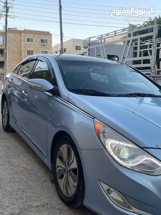 هونداي سوناتا هايبرد موديل 2014 مميزة لون ازرق بلو فل اضافات