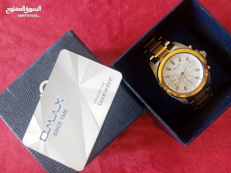 ساعة omax رجالي فريده من نوعها جميلة و مميزه لون جميل يجمع بين مزيج من الفضي و الذهبي جديدة للبيع