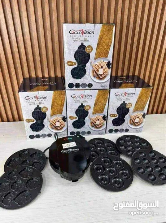 صانع الحلويات الأصلي – 4 قوالب  بانكيك • دونات • وافل • فشافيش... كل الحلويات بلمسة زر!