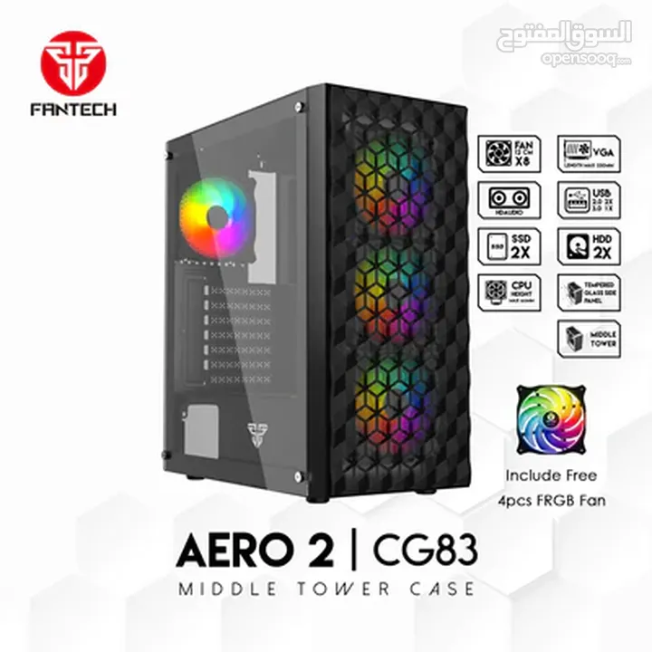 كيس فانتيك للكمبيوتر جديد مع اضائة اشي خرافي Fantech Aero 2 CG83 Middle Tower Case