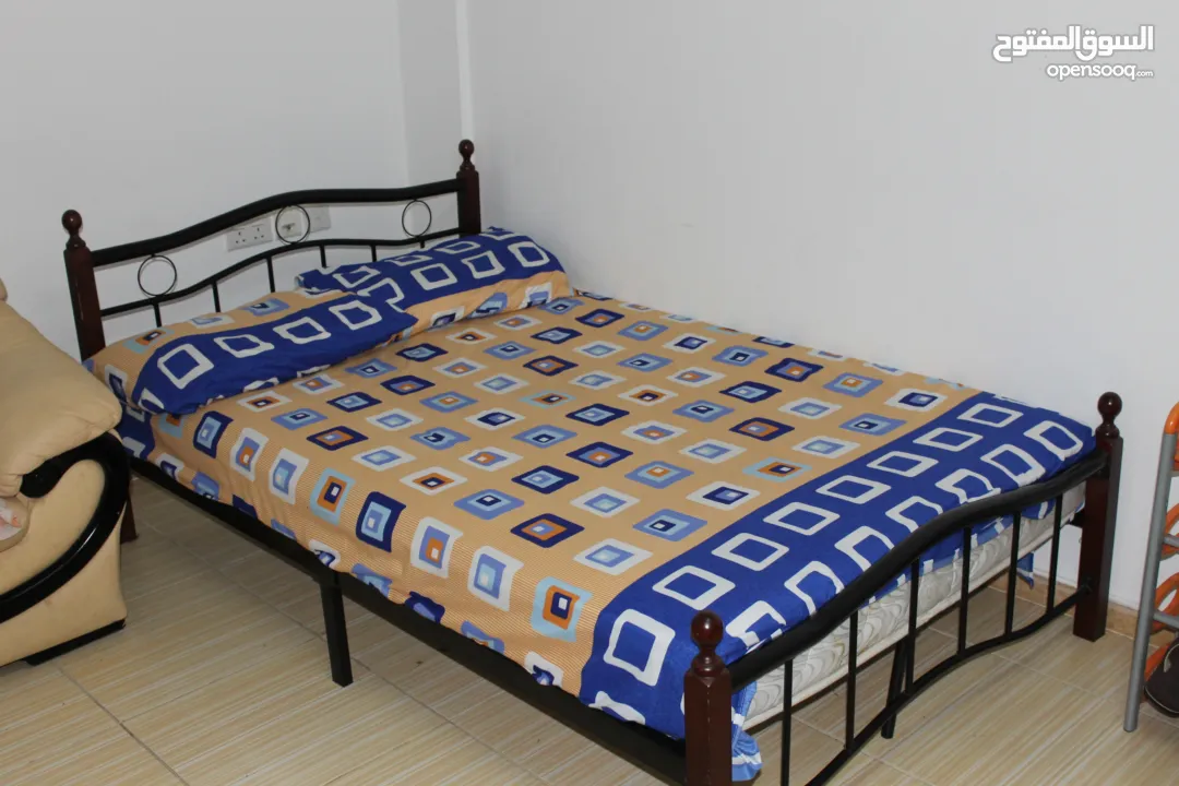 DOUBLE BED STEEL COT WITH MEDICAL MATTRESS FOR SALE. LOCATION SOHAR
