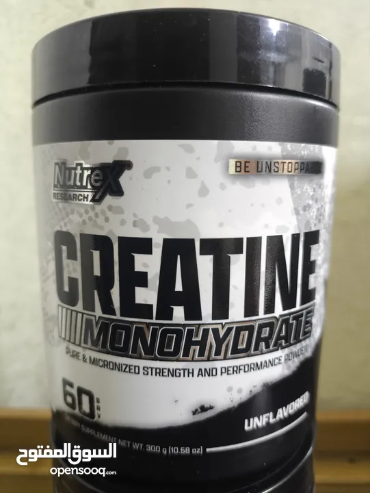 كرياتين مونوهايدرات ماركه عالميه وزن الماده 300غرام صافي  بدون نكهات تاريخ طويل الامد