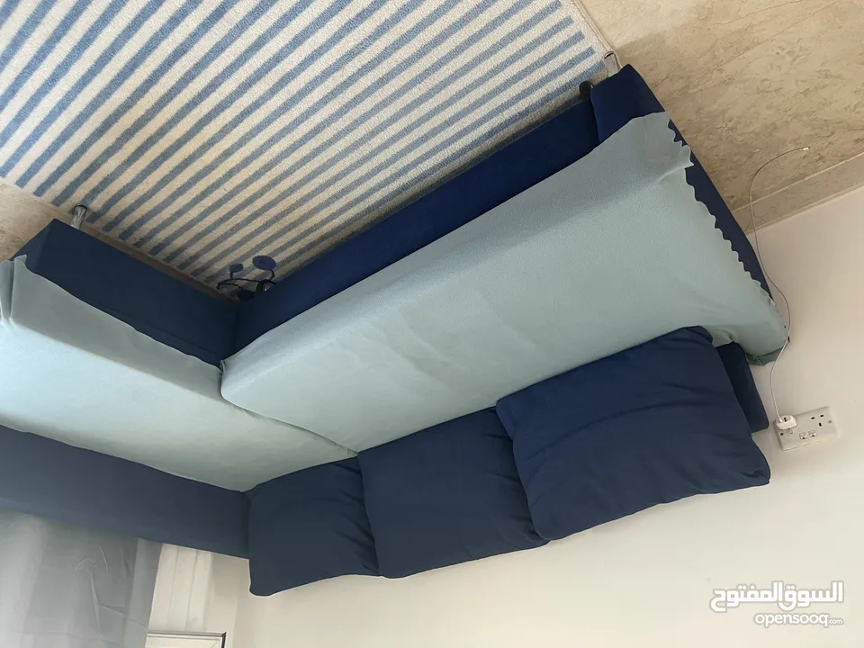 FRIHETEN Corner sofa-bed with storage, Blue