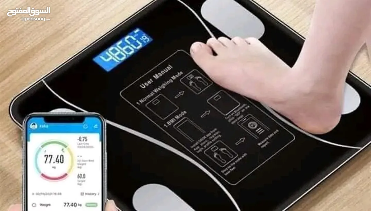 الميزان الذكي ميزان لوزن الجسم يشبك بلوتوث عالهاتف ميزان منزل نادي وزن الجسم