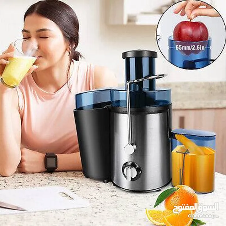 عصارة الجزر والبرتقال Extra Power قوة استثنائية (Extra Power): محرك قوي تصميم من الفولاذ المقاوم