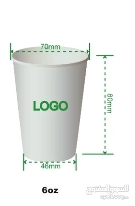 أكواب ورقيه بيضاء ساده للمناسبات والأفراح ومحلات الكرك والمطاعم والفنادق