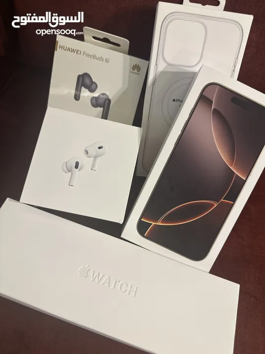 Apple watch series 10  / iphone 16 pro max  / airpods pro (2nd generation) / huawei FreeBuds 6i