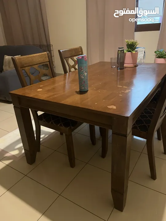 6 seater dining table with chairs from home center