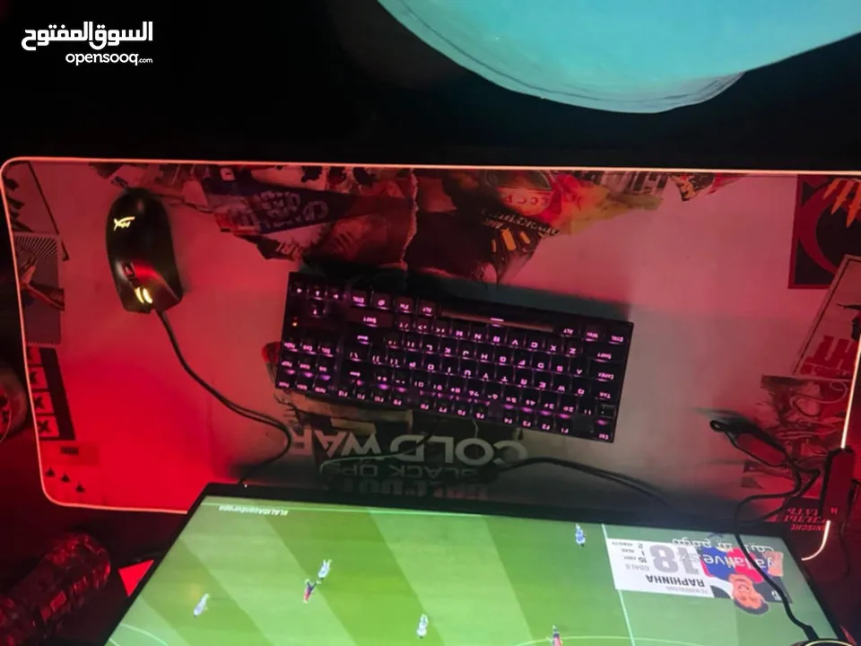 Mouse pad rgb للبيع استعمال يوم واحد بس