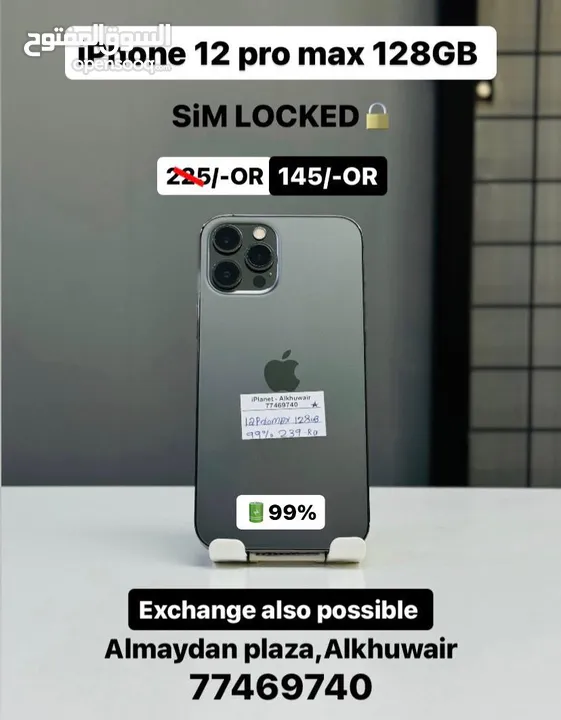 iPhone 12 Pro Max -128 GB - Good condition phone - Sim locked , 99% Battery
