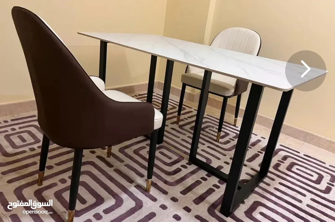 Heavy duty dining table with strong two chair.