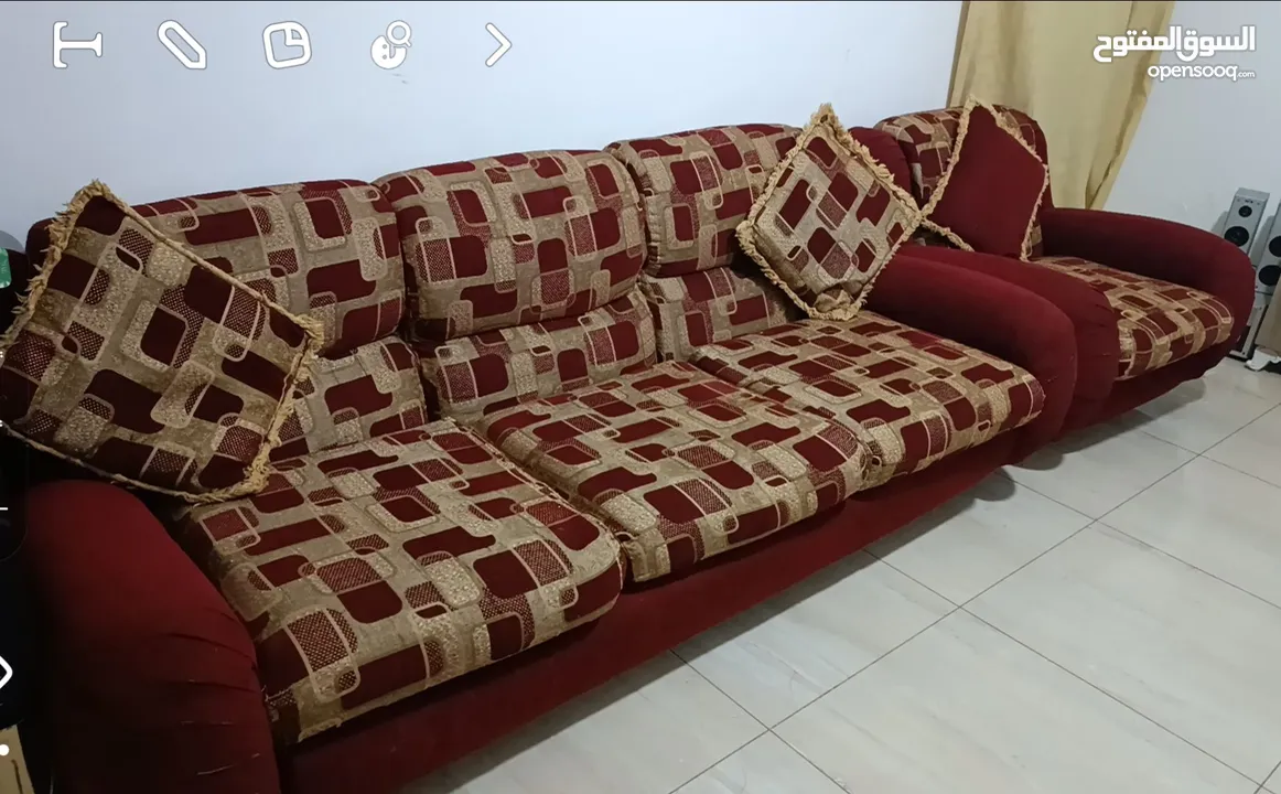 كنب مستعمل خشب سويد تسع مقاعد