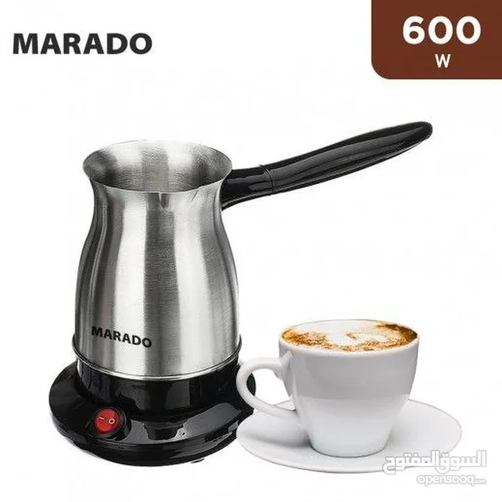 ركوة القهوة MARADO الكهربائية  لصنع القهوة بسرعه وسهولة سعة 600 مل بقوة 600 واط هيكل ستانلس ستيل