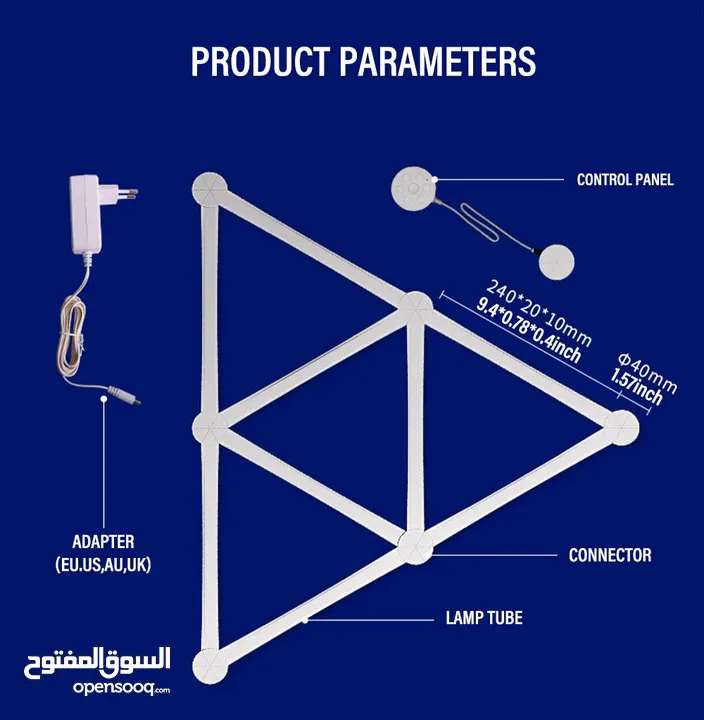 مصباح حائط ذكي بتقنية WIFI LED مصباح إضاءة RGBIC شريط إضاءة ليلي سهل الاستخدام تطبيق موسيقى إيقاع غر