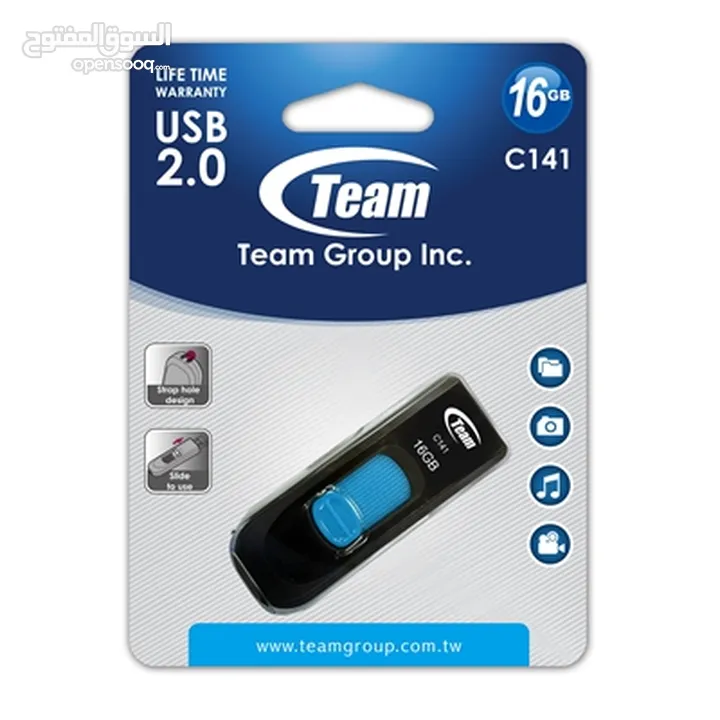 USB 2.0 FLASH DRIVE 16GB C141 فلاشه 16GB جيجا لتخزين معلوماتك بامان 