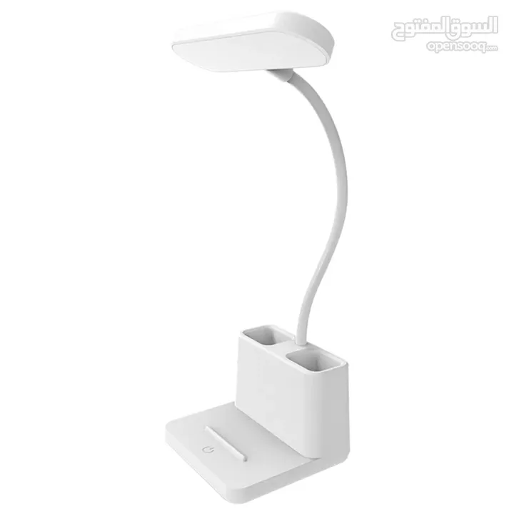 مصباح مكتب LED مع منفذ شحن USB وحامل قلم  3 أوضاع سطوع