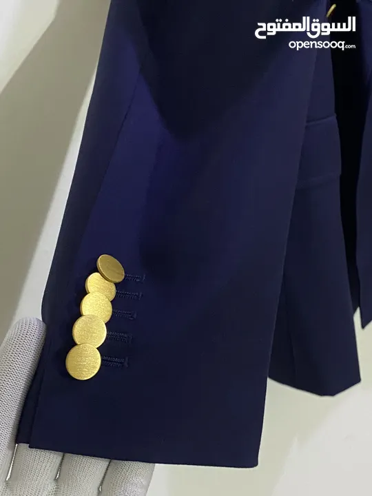 GUCCI Size 50 Uniform Navy Blue Double Breasted Blazer Gold Buttons Men’s Wool