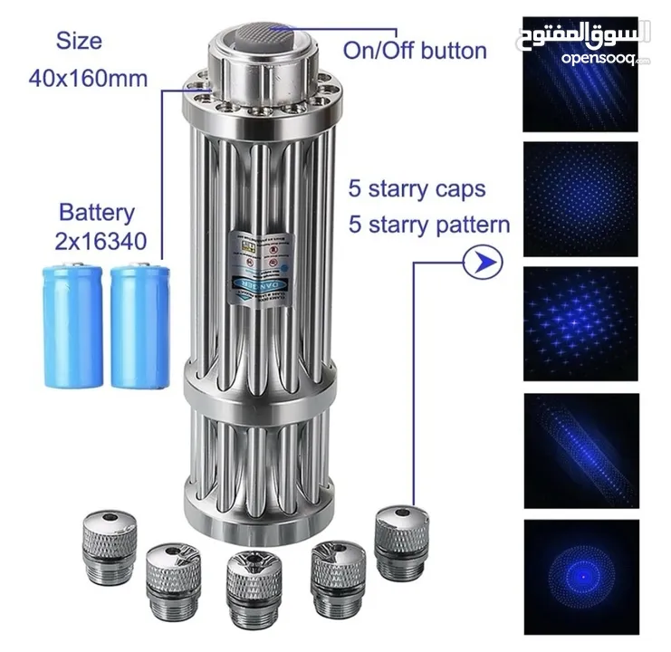 blue line burning laser  with extra batteries and charger