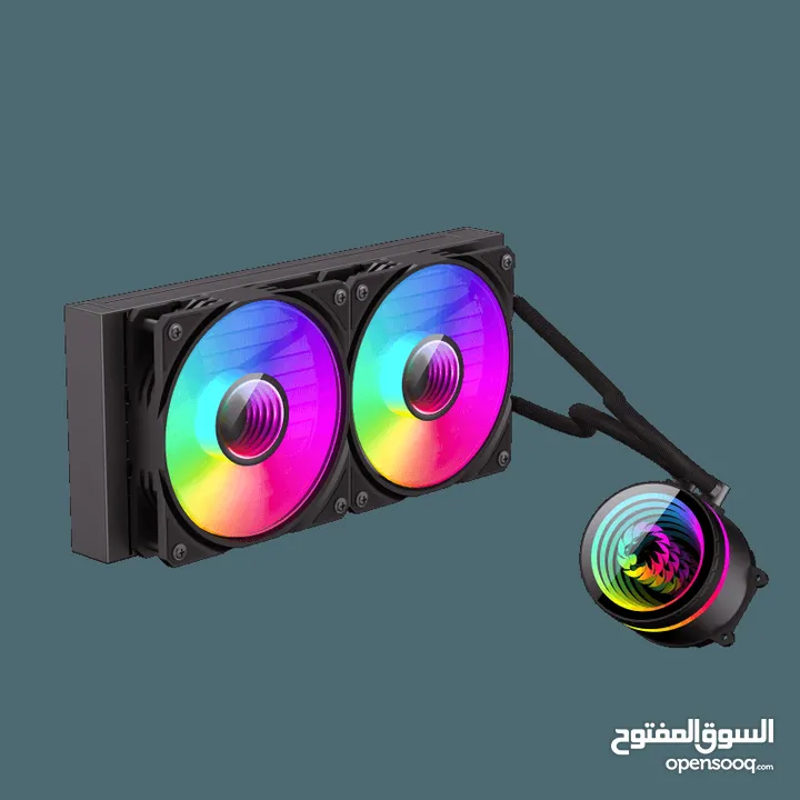 مراوح تبريد مائية مع شاشه تبريد قياس 240 سم  Gamemax IceBurg 240 Digital WH Fan