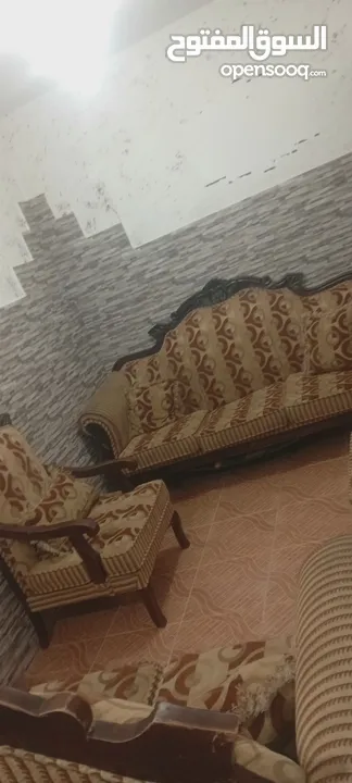 طقم كنب خشبهم زان من مصر 7 مقاعد ثلاثيه والثنائية و2 مفرد