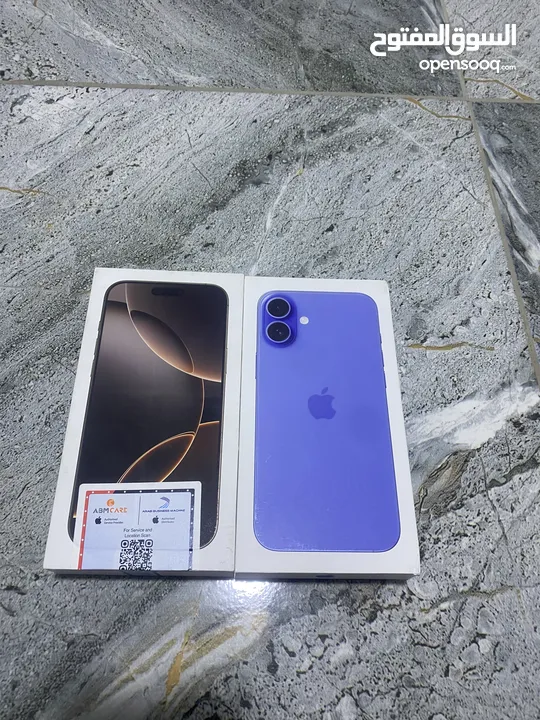 لون صحراوي جهاز جديد غير مفعل مع كفاله تبدأ من التفعيلIphone 16 pro max 256  ازرقIphone 16 plus 128