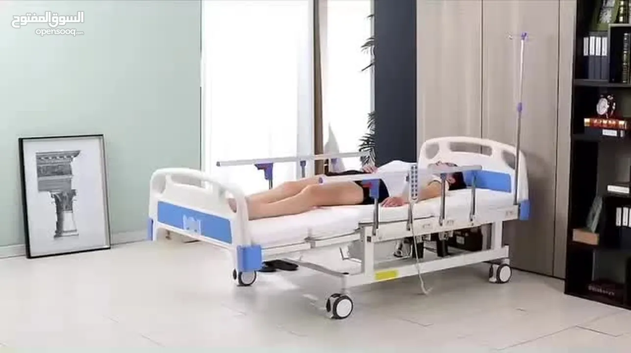 سرير طبي 7 حركات كهربائي " حمام" نخب اول جديد بالكرتونة مع خاصية تقليب المريض